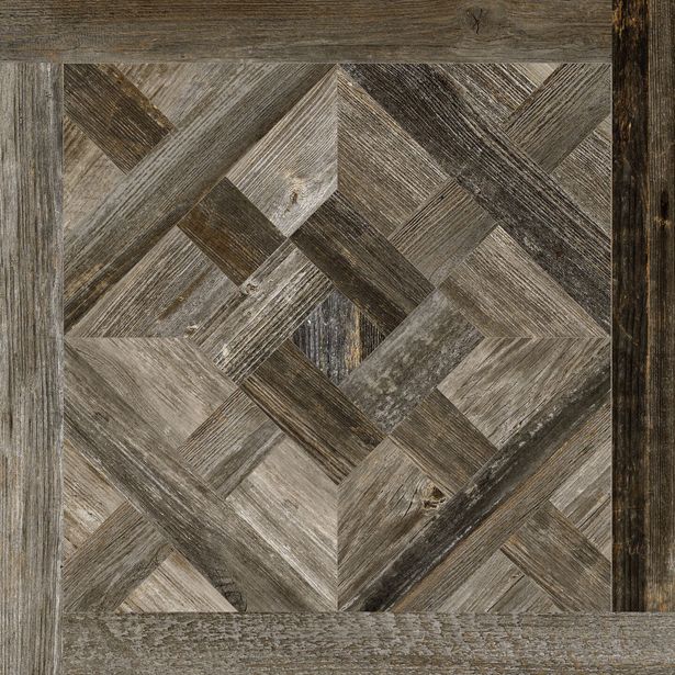 Lattialaatta Pukkila Artwood Multibrown inlay, himmeä, sileä, 598x598mm