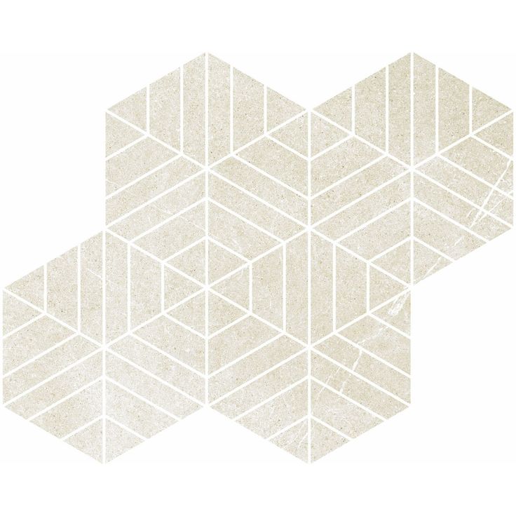 Mosaiikkilaatta Pukkila Ease Esagona T72 Extrawhite, matta, sileä