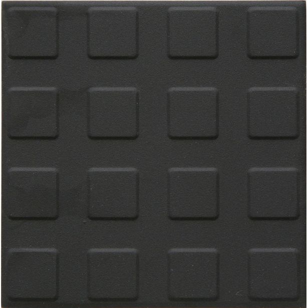 Lattialaatta Pukkila Natura Musta, himmeä, struktuuri, neliönasta, 96x96mm