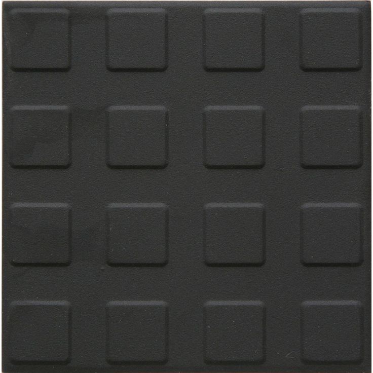 Lattialaatta Pukkila Natura Musta, himmeä, struktuuri, neliönasta, 96x96mm