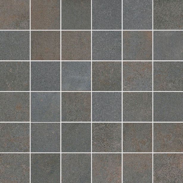 Mosaiikkilaatta Pukkila Beton Design Grey, matta, tasapintainen, 5x5cm, lasikuituverkolla