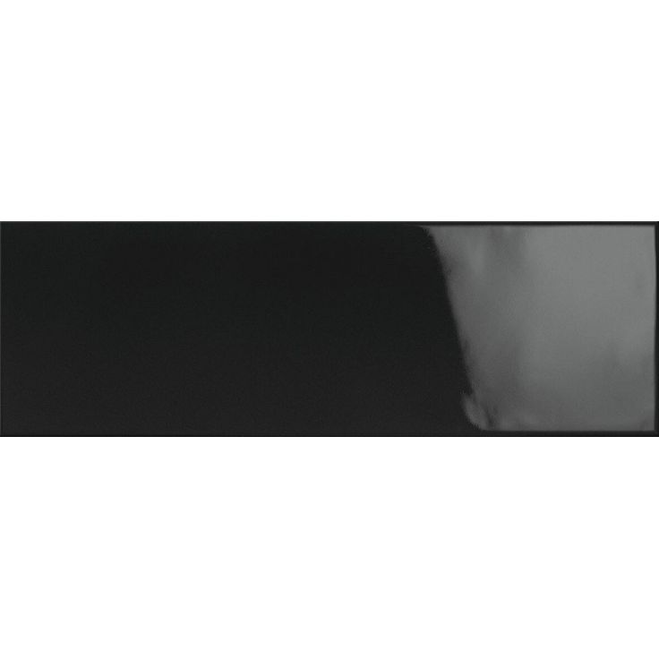 Seinälaatta Pukkila Soho Black, kiiltävä, struktuuri, 297x97mm