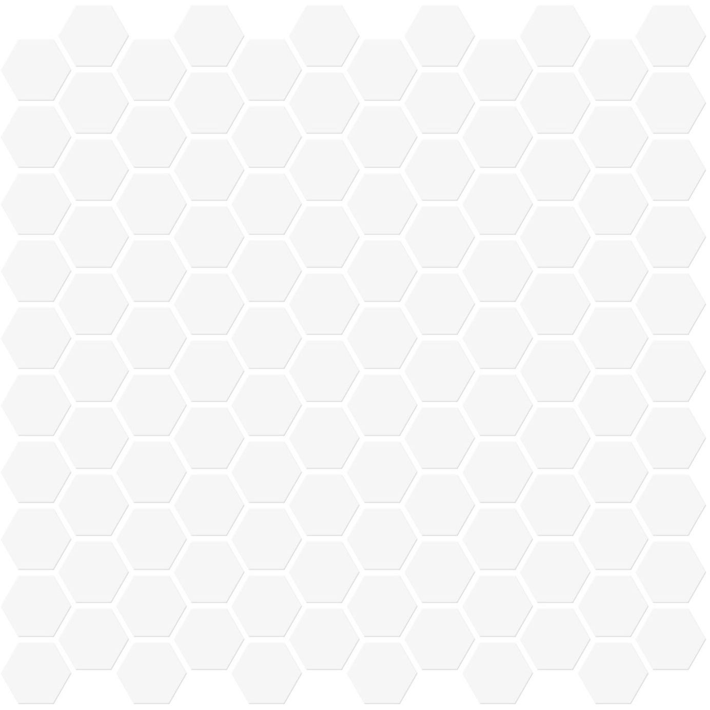 Mosaiikkilaatta Pukkila Miniworx White Hexagon, himmeä, sileä, 25x25mm