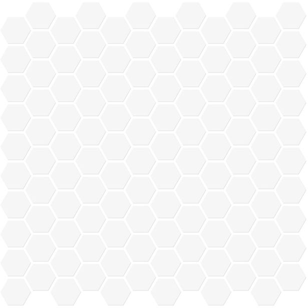 Mosaiikkilaatta Pukkila Miniworx White Hexagon, himmeä, sileä, 25x25mm