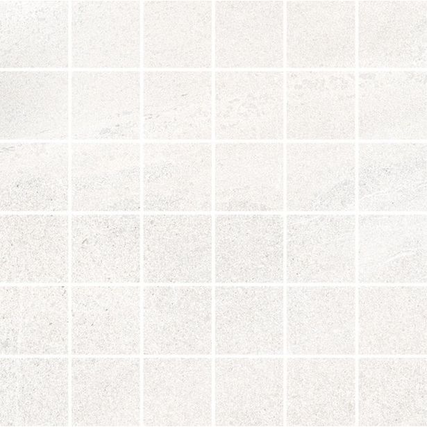 Mosaiikkilaatta Pukkila Landstone White, himmeä, sileä, 48x48mm
