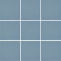Lattialaatta Pukkila Natura Sininen, himmeä, sileä, 96x96mm, lasikuituverkossa