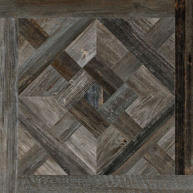 Lattialaatta Pukkila Artwood Blackblue inlay, himmeä, sileä, 598x598mm