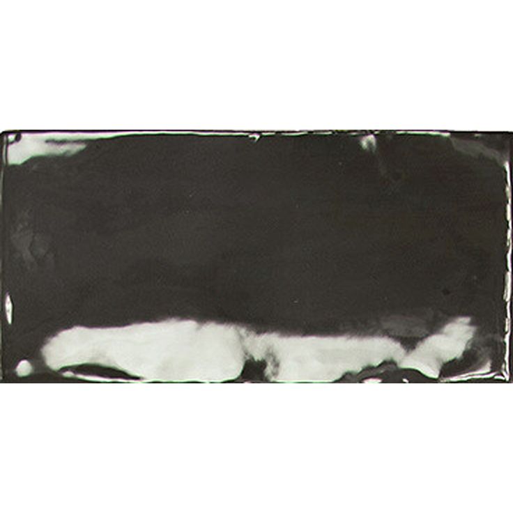 Seinälaatta Pukkila Manacor Black, kiiltävä, strukturoitu, 7.5x15cm