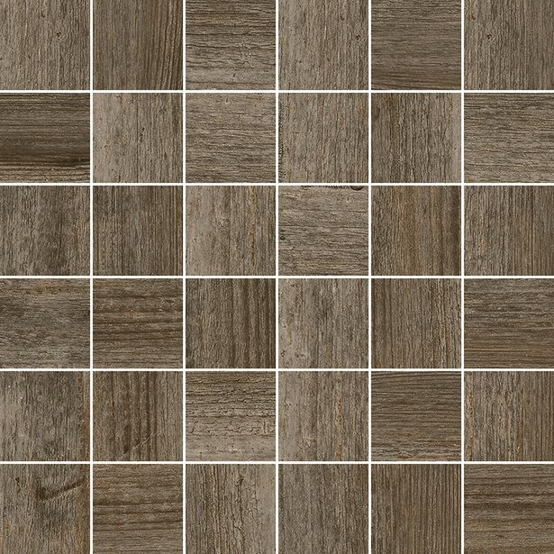 Mosaiikkilaatta Pukkila Artwood Chocolatebrown, himmeä, sileä, 50x50mm