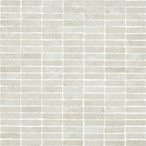 Mosaiikkilaatta Pukkila Stonemix White mattoncino, himmeä, sileä, 14x43mm