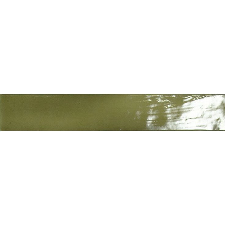 Seinälaatta Pukkila Manacor Basil Green, kiiltävä, strukturoitu, 6.5x40cm