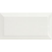 Seinälaatta Pukkila Miniworx White Metro, kiiltävä, faasattu, 10x20cm