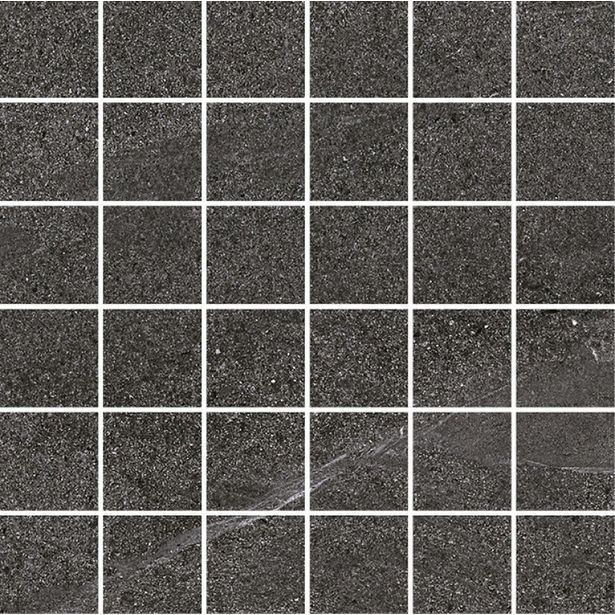 Mosaiikkilaatta Pukkila Landstone Anthracite, himmeä, sileä, 48x48mm