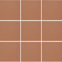 Lattialaatta Pukkila Natura Keskiruskea, himmeä, sileä, 96x96mm, lasikuituverkossa