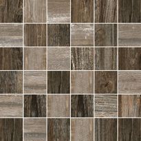 Mosaiikkilaatta Pukkila Artwood Multibrown, himmeä, sileä, 50x50mm