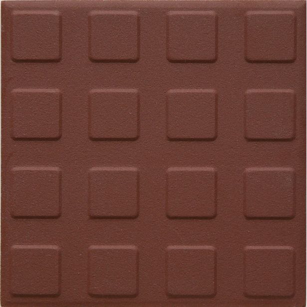 Lattialaatta Pukkila Natura Punainen, himmeä, struktuuri, neliönasta, 96x96mm