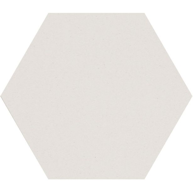 Lattialaatta Pukkila Natura 6-kulmainen Valkoinen, himmeä, sileä, 115x100mm
