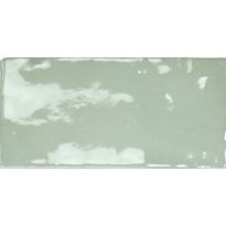 Seinälaatta Pukkila Manacor Mint, kiiltävä, strukturoitu, 7.5x15cm