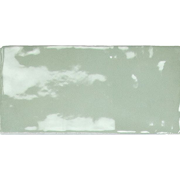 Seinälaatta Pukkila Manacor Mint, kiiltävä, strukturoitu, 7.5x15cm
