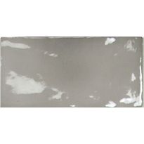 Seinälaatta Pukkila Manacor Mercury Grey, kiiltävä, strukturoitu, 7.5x15cm