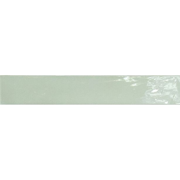Seinälaatta Pukkila Manacor Mint, kiiltävä, laineileva, 6.5x40cm