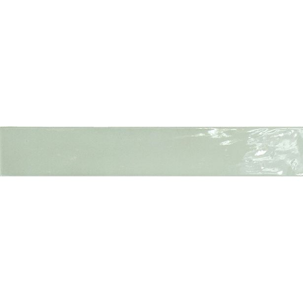 Seinälaatta Pukkila Manacor Mint, kiiltävä, laineileva, 6.5x40cm