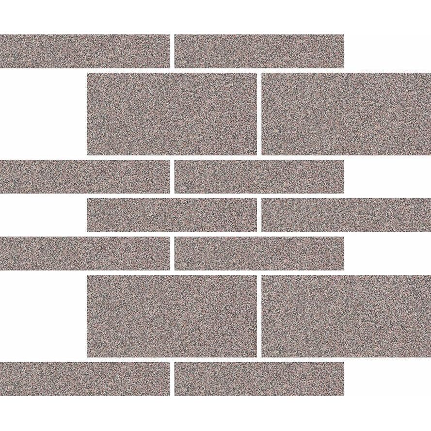 Mosaiikkilaatta Pukkila Natura Victoria OSLO, matta, tasapintainen, 7.1x14.6cm, lasikuituverkolla, Granite Burgundy
