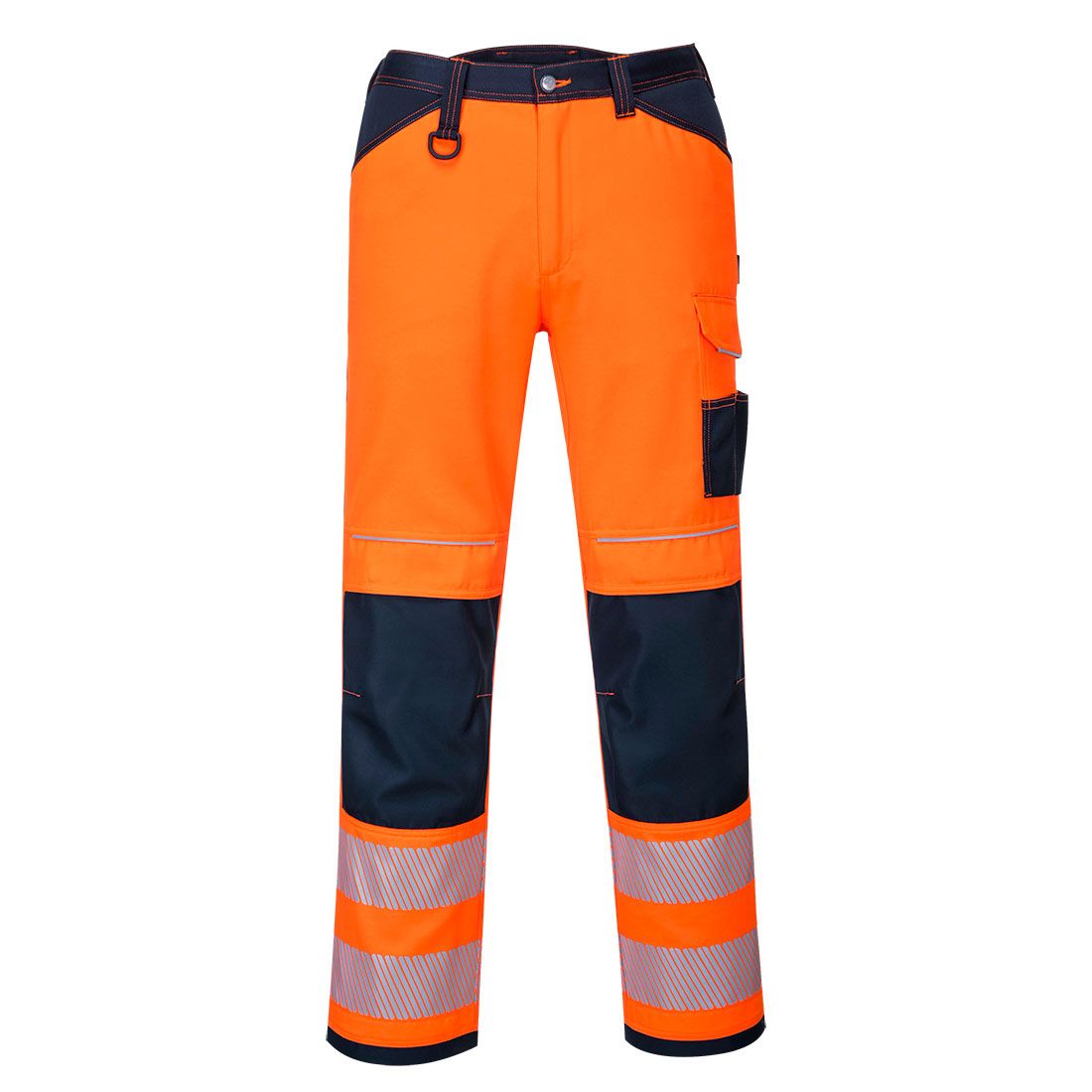 Huomiohousut Portwest PW340 Hi-Vis, oranssi/sininen, koko UK40/EU56 lyhyt malli