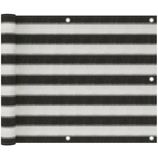 Parvekkeen suoja hdpe 75x500 cm antrasiitti ja valkoinen_1
