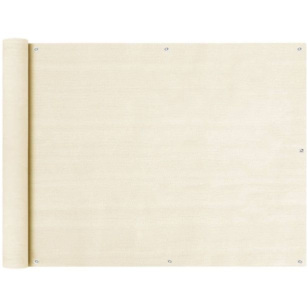 Parvekkeen suoja kerma 90x500 cm hdpe_1