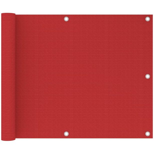 Parvekkeen suoja punainen 75x600 cm hdpe_1