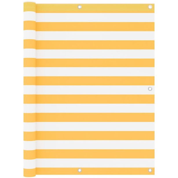 Parvekkeen suoja valkoinen ja keltainen 120x300cm oxford_1