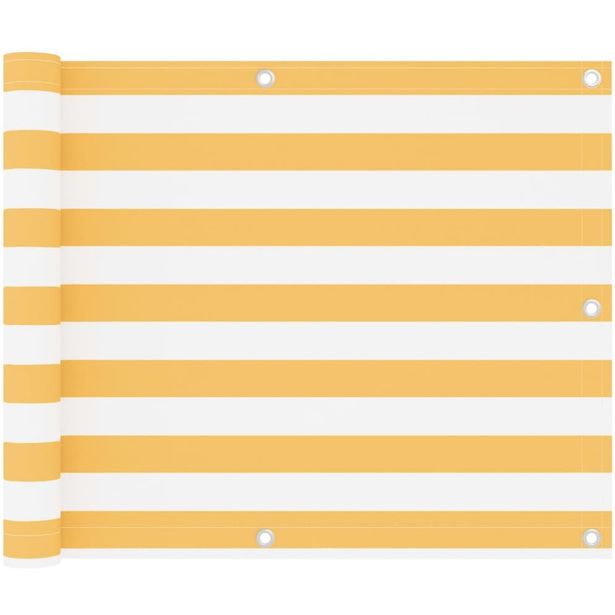 Parvekkeen suoja valkoinen ja keltainen 75x400 cm oxford_1
