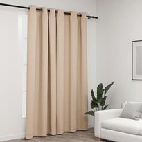Pellavamainen pimennysverho purjerenkailla beige 290x245 cm