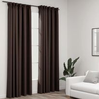Pellavamaiset pimennysverhot koukuilla 2kpl 140x245cm