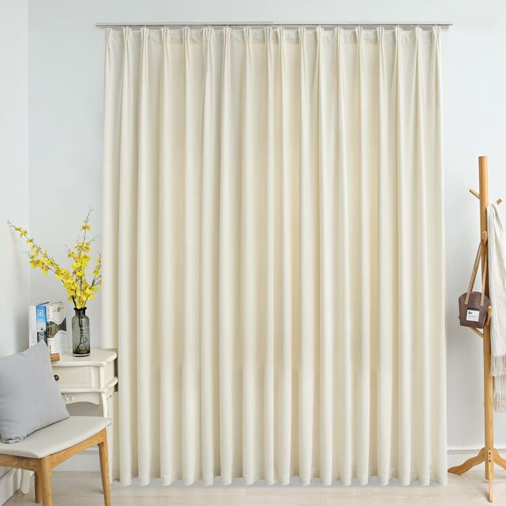 Pimennysverho koukuilla sametti kerma 290x245 cm_1