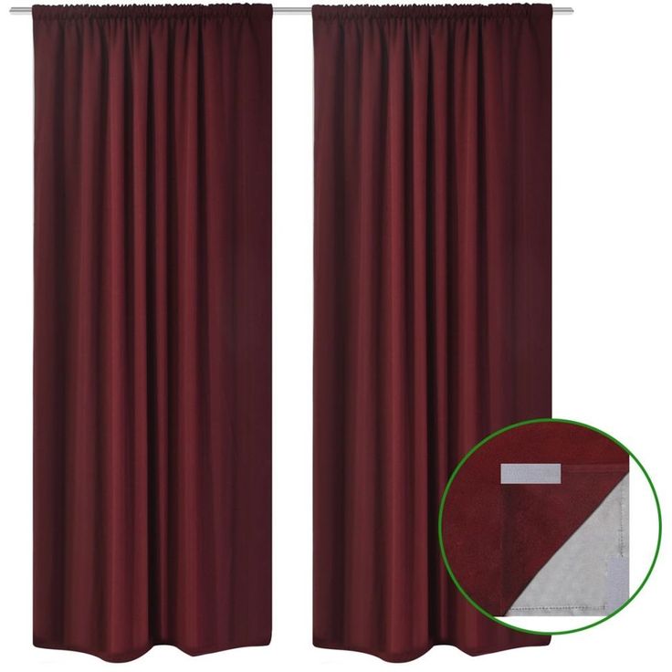 Pimennysverhot 2 kpl kaksi kerrosta 140x175cm viininpunainen_1