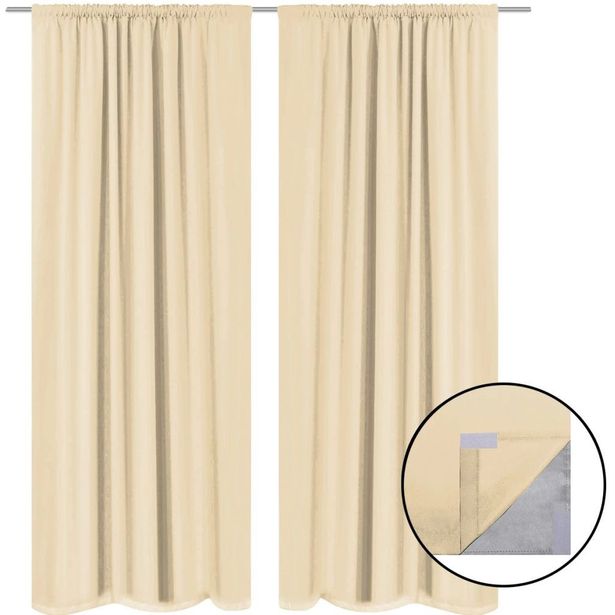 Pimennysverhot 2 kpl kaksi kerrosta 140x245 cm beige_1