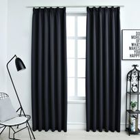 Pimennysverhot koukuilla 2 kpl antrasiitti 140x175cm