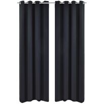 Pimennysverhot purjerenkailla 2 kpl 135x175 cm musta