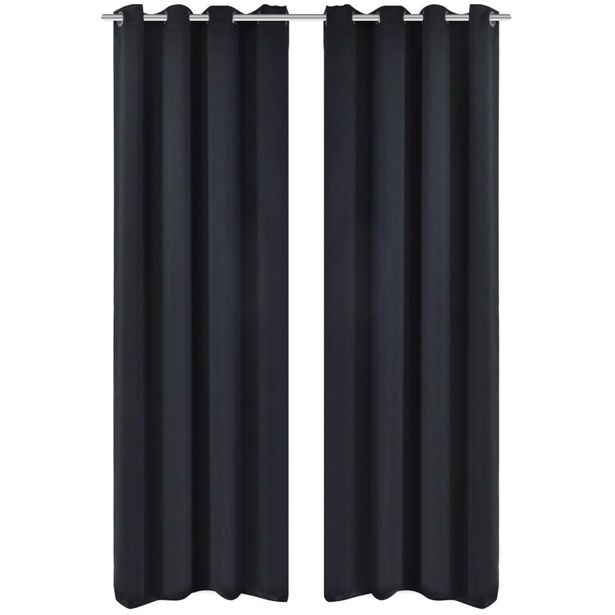 Pimennysverhot purjerenkailla 2 kpl 135x175 cm musta_1