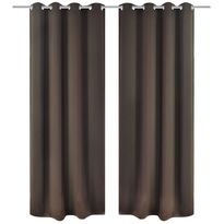 Pimennysverhot purjerenkailla 2 kpl 135x175 cm ruskea