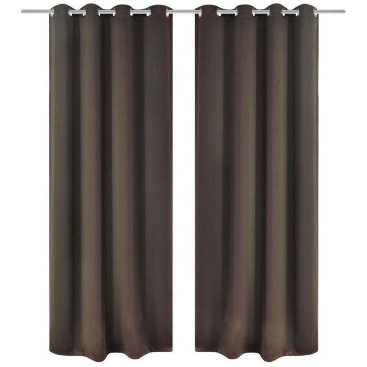 Pimennysverhot purjerenkailla 2 kpl 135x175 cm ruskea_1