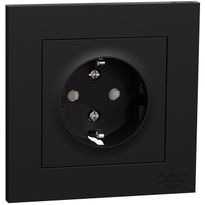 Pistorasia ELKO Plus 1-osainen/16A/250V/IP21 UPJ, musta, Ocean Plastic