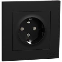Pistorasia ELKO Plus 1-osainen/16A/250V/IP21 UPR, musta, Ocean Plastic