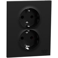 Pistorasia ELKO Plus 2-osainen/16A/250V/IP21 UPR, musta, OceanPlastic