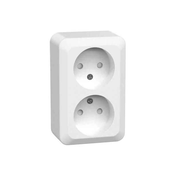 Pistorasia Gelia Connect 2 Home 2 osainen 16A maadoittamaton pinta asennus valkoinen