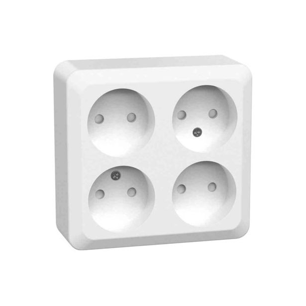 Pistorasia Gelia Connect 2 Home 4 osainen 16A maadoittamaton pinta asennus valkoinen