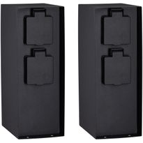 Pistorasiatolppa Paulmann Rio, 4 pistorasiaa, 85x120x230mm, IP44, antrasiitti