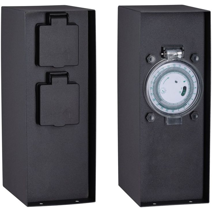 Pistorasiatolppa Paulmann Rio 2 pistorasiaa ajastus 85x120x230mm IP44 antrasiitti